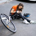 car and cyclist accident and injury bicycle crash